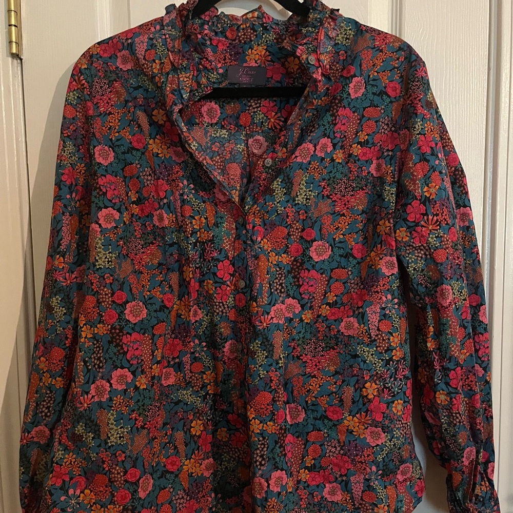 J Crew liberty of London fabric long Sleeve Blouse